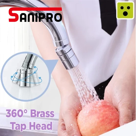 
SANIPRO New 2 Flow Aerator 360 Degree water saving devicet/Kitchen Faucet Tap Adapter Device Kitchen or Bathroom Fitting 