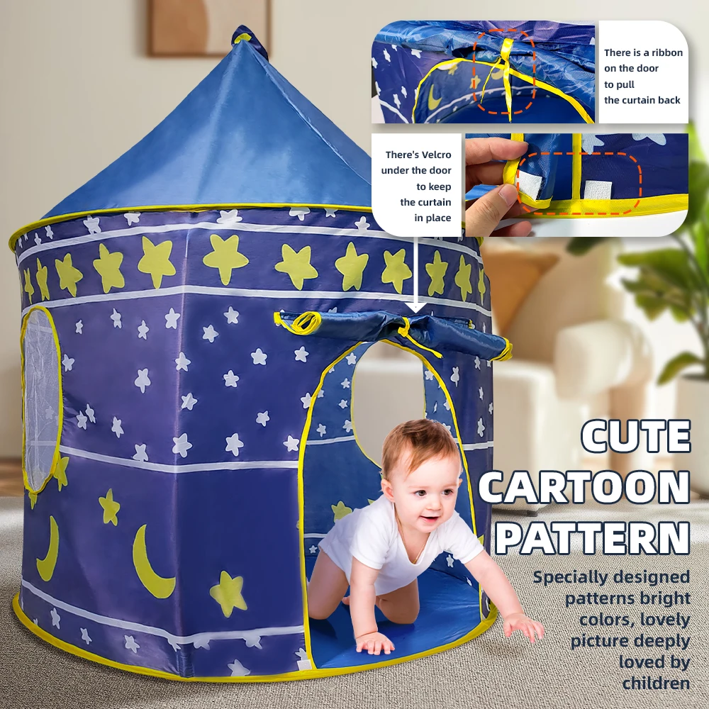 

Qilong A Beautiful Cubby House Cute Cartoon Pattern Play House Toys Super-Large Space Tent Toys For Parents-Children Interaction