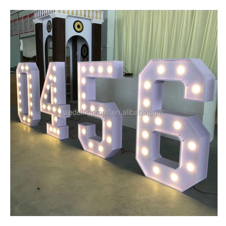 Birthday party decoration 3d led tunnel number lights for banquet backdrop