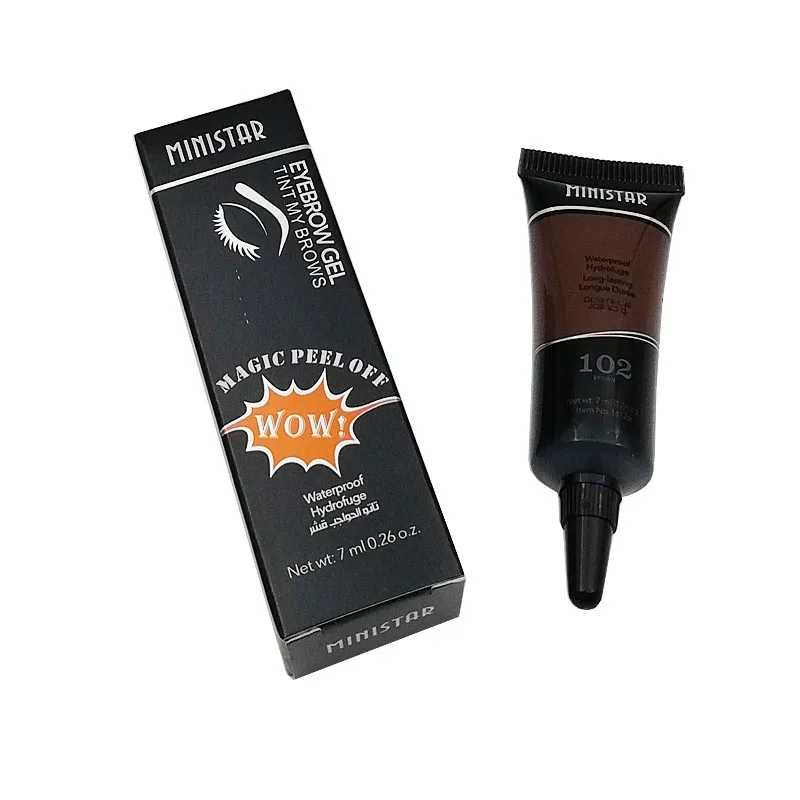 

Ministar Peel Off Eyebrow Gel Cream 72 Hours Long Lasting Waterproof Liquid Eyebrow Tint Coffee Brown Eyebrow Tattoo 3 Color