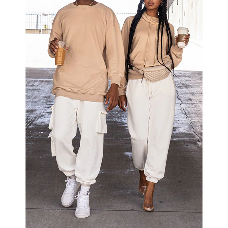 

2024 women clothing cotton hoodie set pullover sweatshirt oversized custom unisex hoodie and jogger set