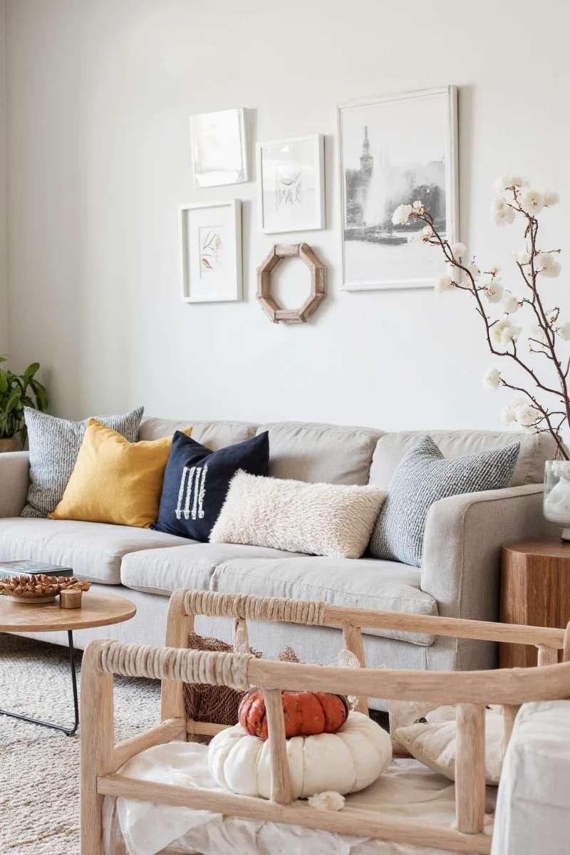 Autumn Decorative Pillows on Couch