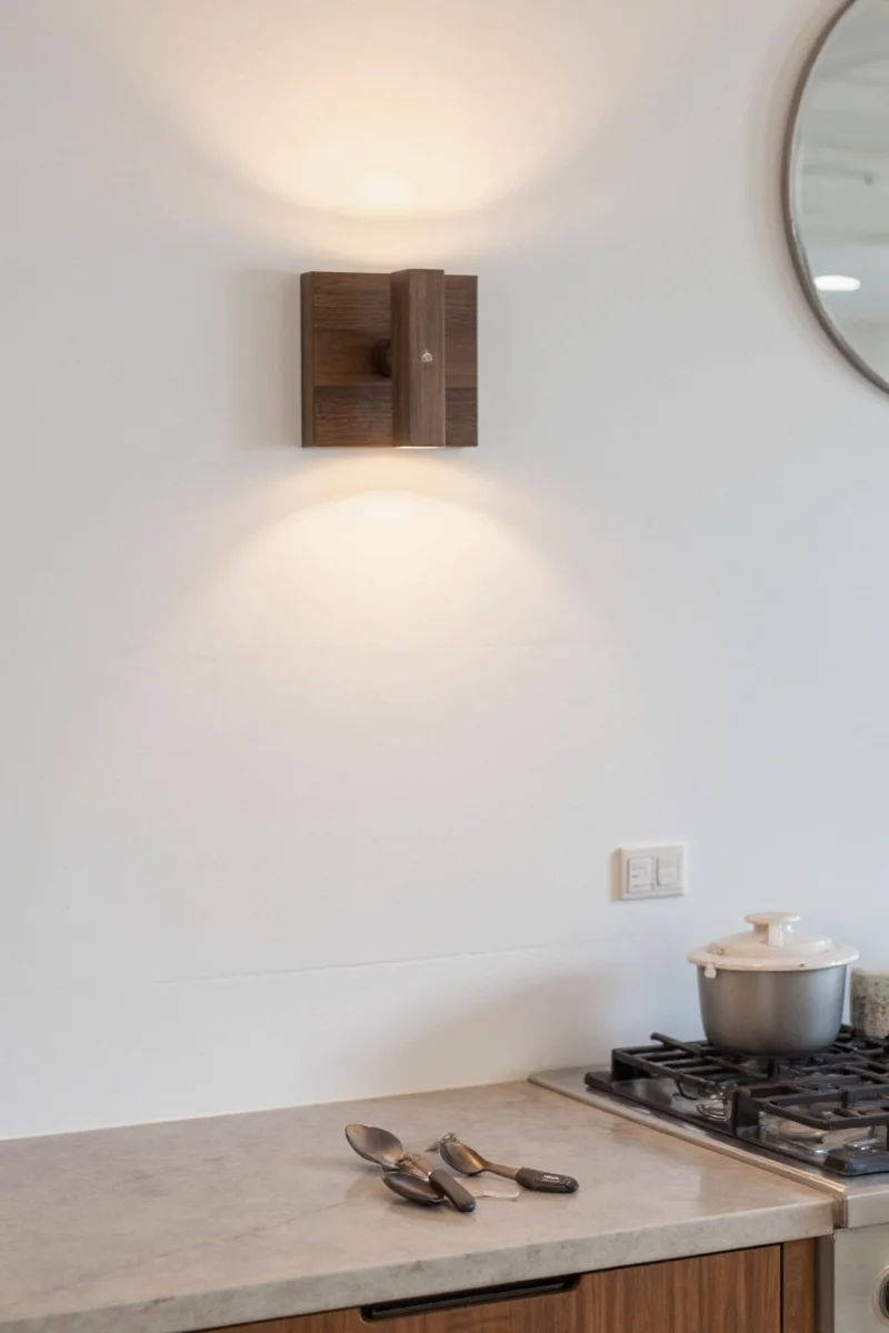 Plug-in wall sconce with vintage Edison bulb