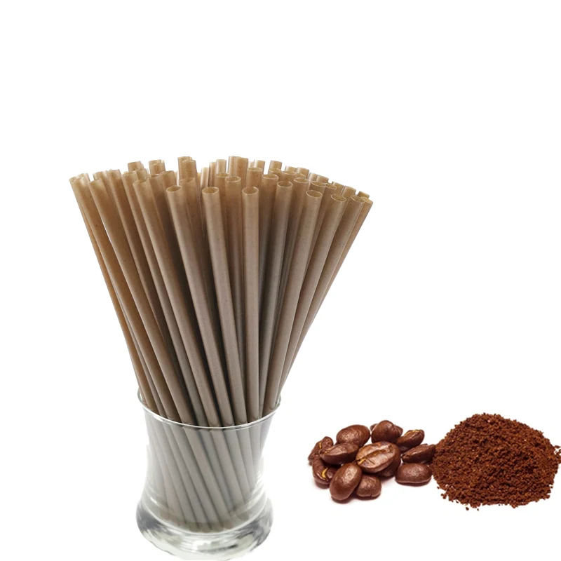 

Eco-friendly Drinking Beverage Biodegradable Compostable Coffee Grounds Straws, Natural