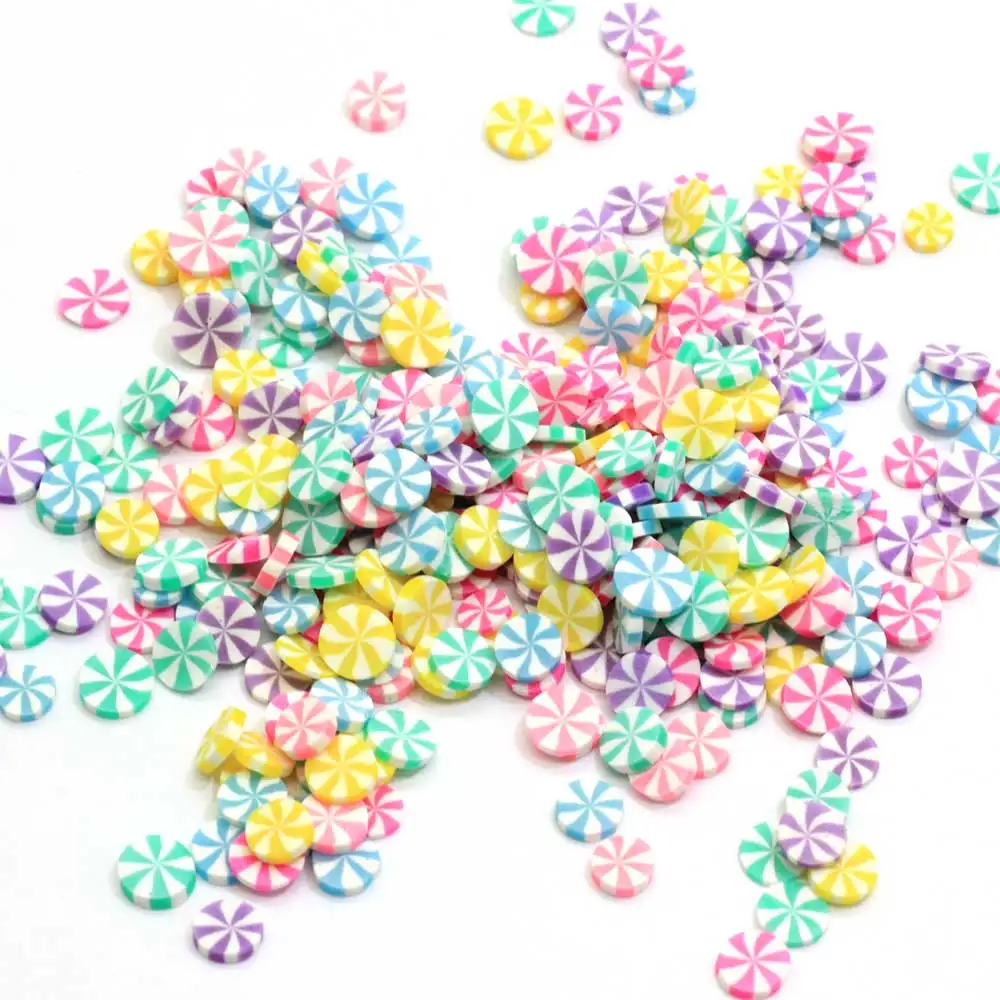 

Round Peppermint Candy Polymer Clay Slime Accessories Scrapbook Decorations for Christmas Craft