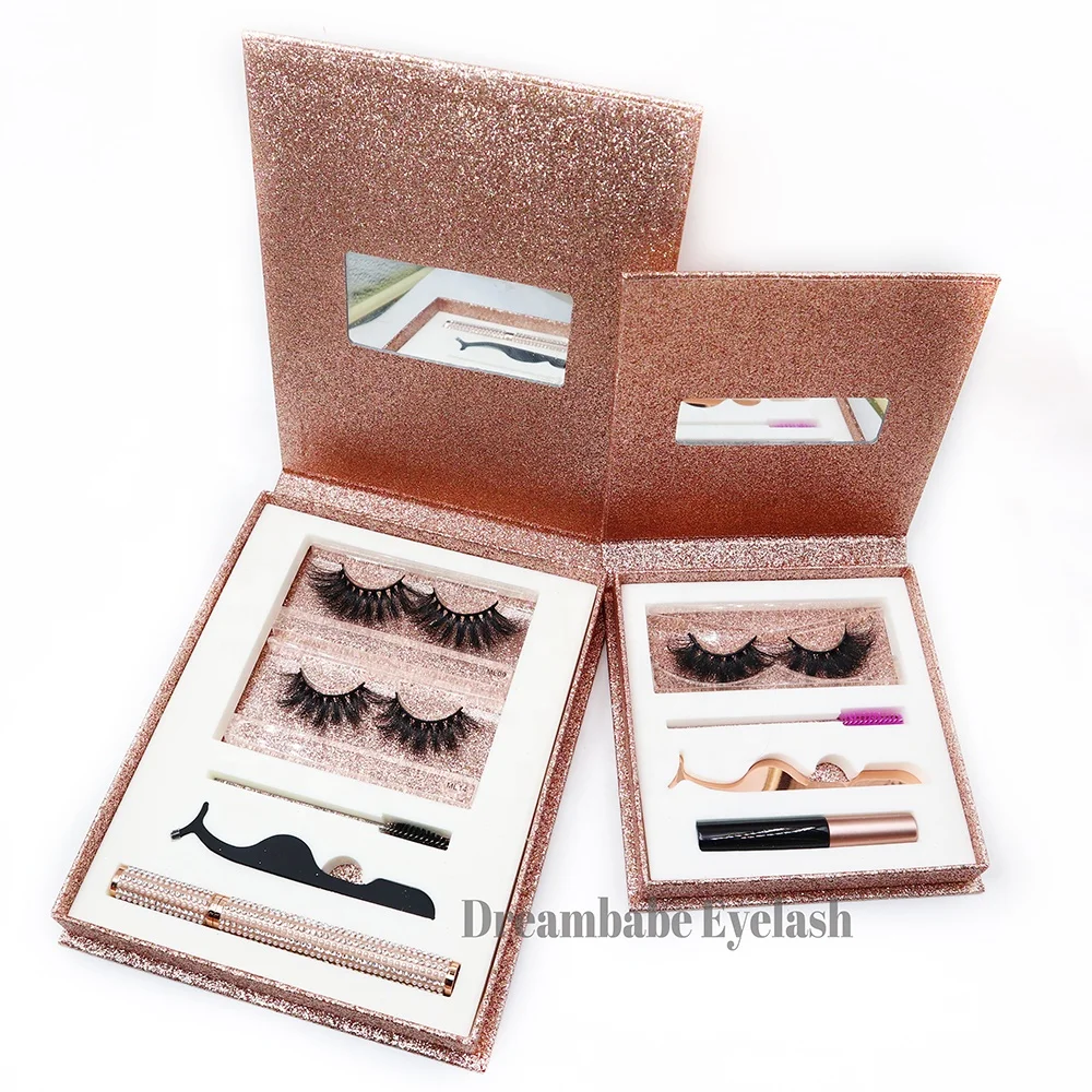 

Custom Mirror Eyelash Storage Case Luxury Silver False lashBox Cruelty Free Mink Lashes Private Label 3D Mink Eyelashes, Black