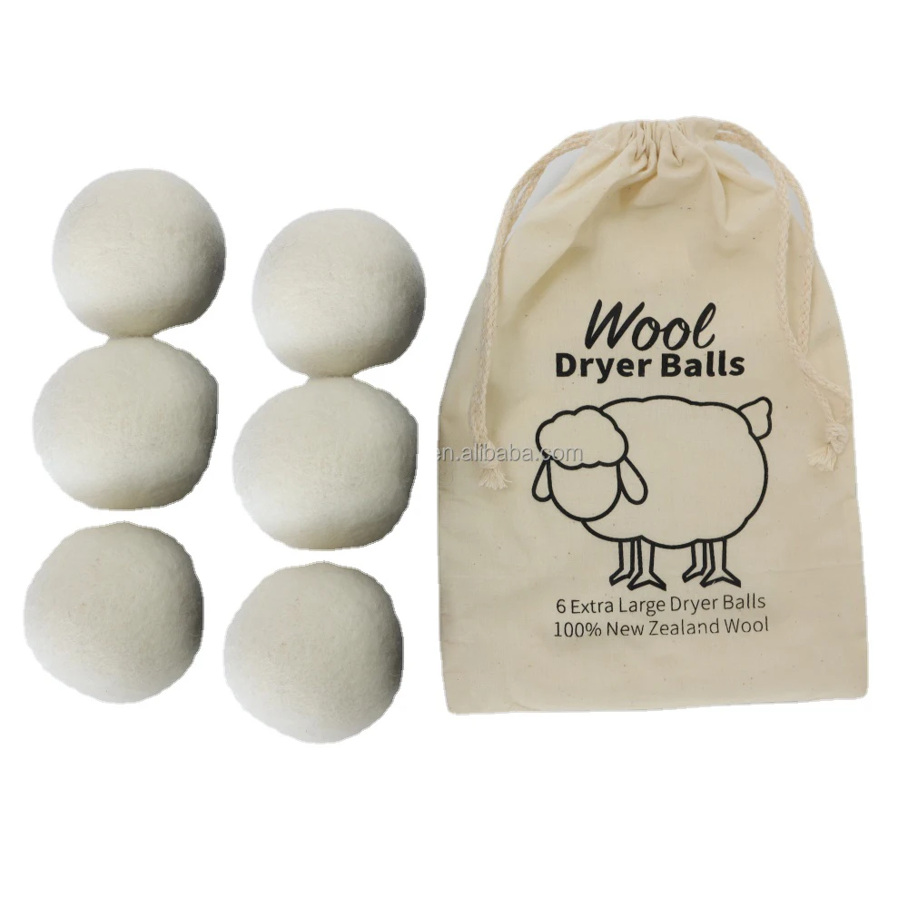 

Sopurrrdy Wholesale Eco Felt New Zealand Laundry Wool Dryer Balls Organic, White grey dark grey