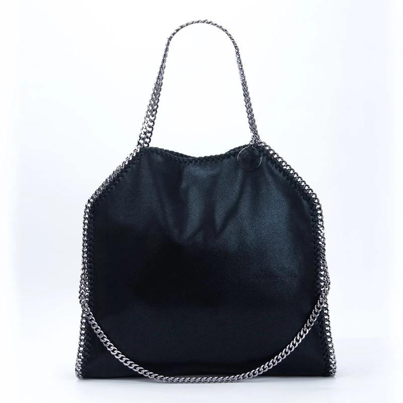 

Big Size 37cm Fashion Handbags Three Metal Chain with Pouch Soft Women Tote Luxury Designer Bag