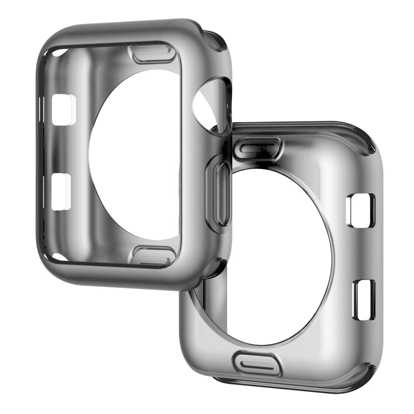 

Apple Watch Case gray 40mm,Soft TPU Ultra-Slim Lightweight Bumper Scratch Resistant Protective Case Cover, Black