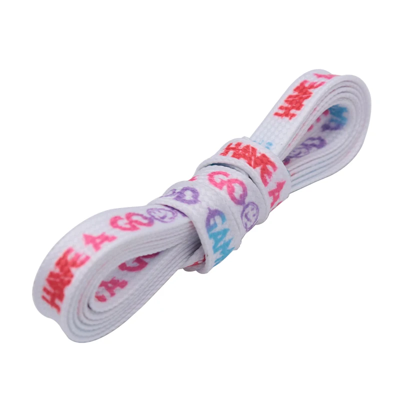 

Weiou Manufacturer Hot Sale Support Mini Sample Order Sublimation laces Color Shoestring Shoelaces for Trendy Shoes, Any based pantone color+grey 3m