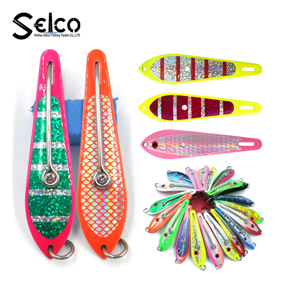 

Stainless steel sea fishing spoon lures 3.5" 9cm, More than 200 different colors