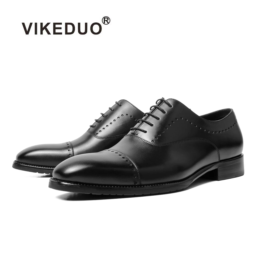 

Vikeduo Hand Made Male Footwear Factory Manufacturer Black Real Leather Big Size 13 Men Mans Formal Shoes
