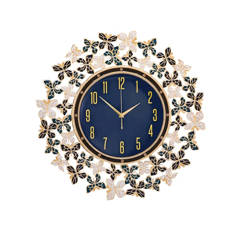 

Wholesale Light luxury Creative Butterfly wall clock style B living room dining room home fashion clock, Colorful