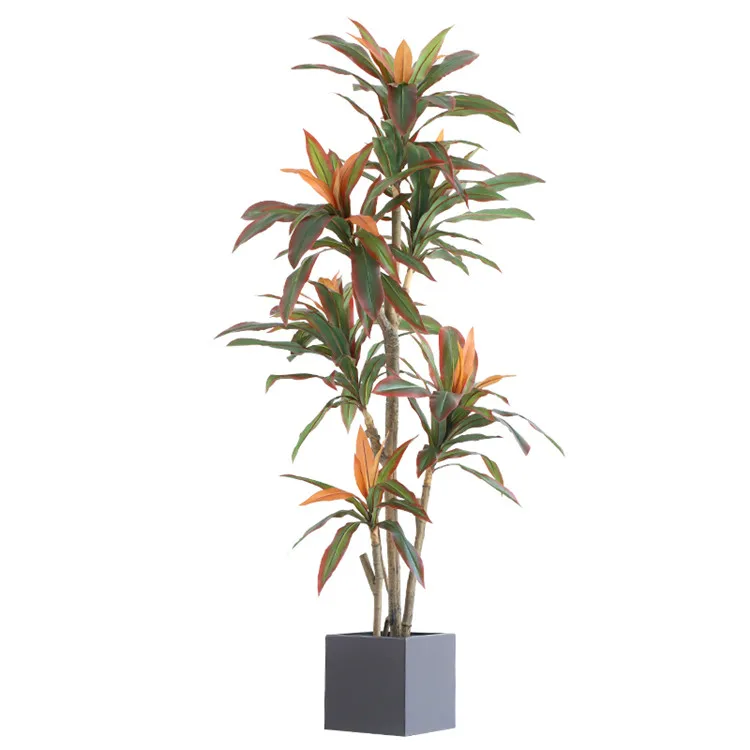 

Wholesale High Quality Indoor Large Artificial Red Edge Iron Tree For Home Decoration, Customized