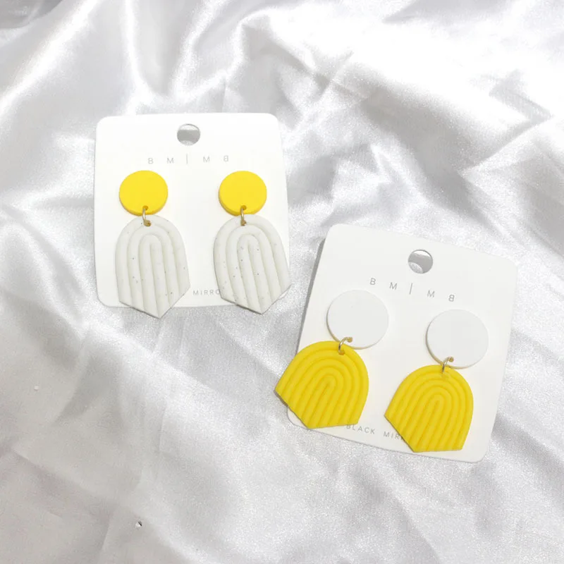 

JUHU Earrings exaggerated geometric fringe earrings for female S925, Colorful