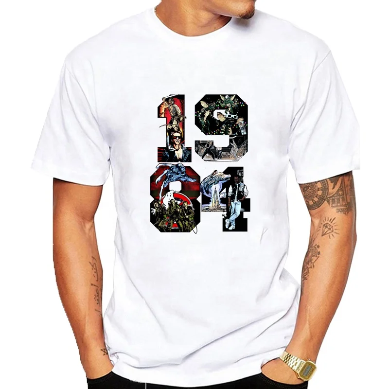 

New product custom cotton T-Shirt Printed Made In China 1984 summer funny t-shirt for unisex, Customized color