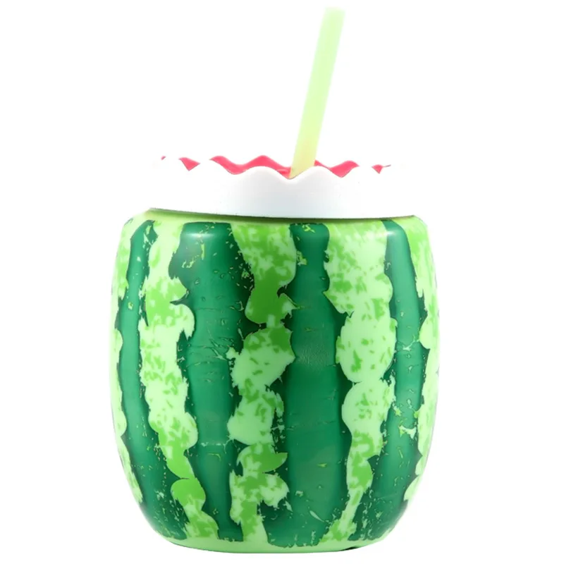 

Creative summer watermelon fruit water cup with straw, As pictures