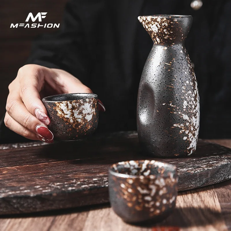 

Mfashion china Japanese cheap retro 8.3oz porcelain ceramic Straight cup Sake pot Flagon wine Cup Set, Colors