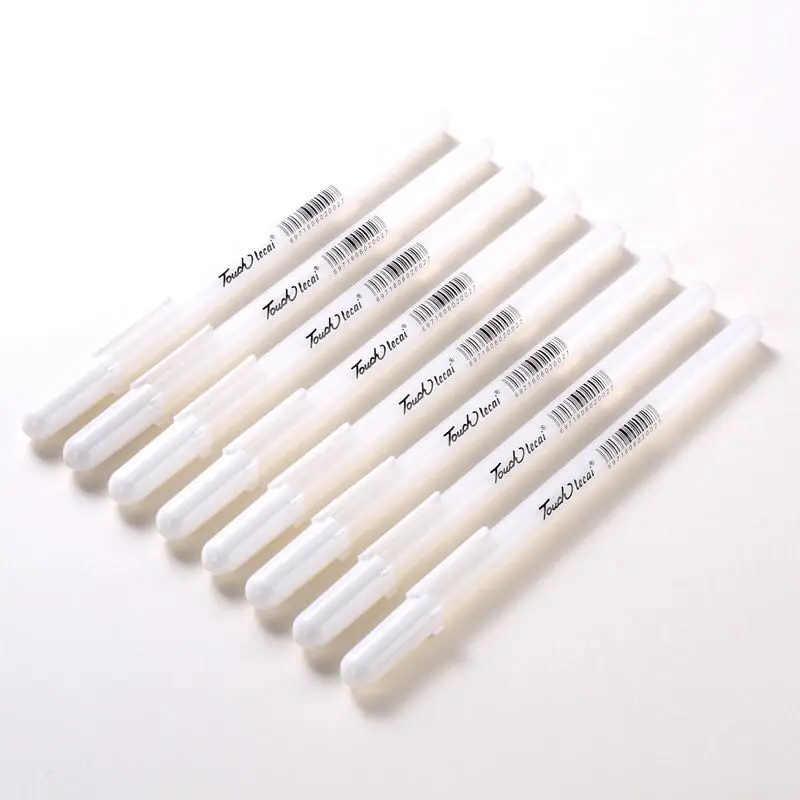 12件白色墨水中性笔套装,用于黑纸绘图,0.