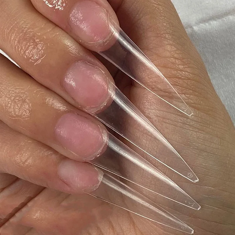 

600pcs/bag long stilleto nail tips DIY Vicovi stiletto nail tips clear display xxl stiletto tips Nature Clear False Nails, Picture
