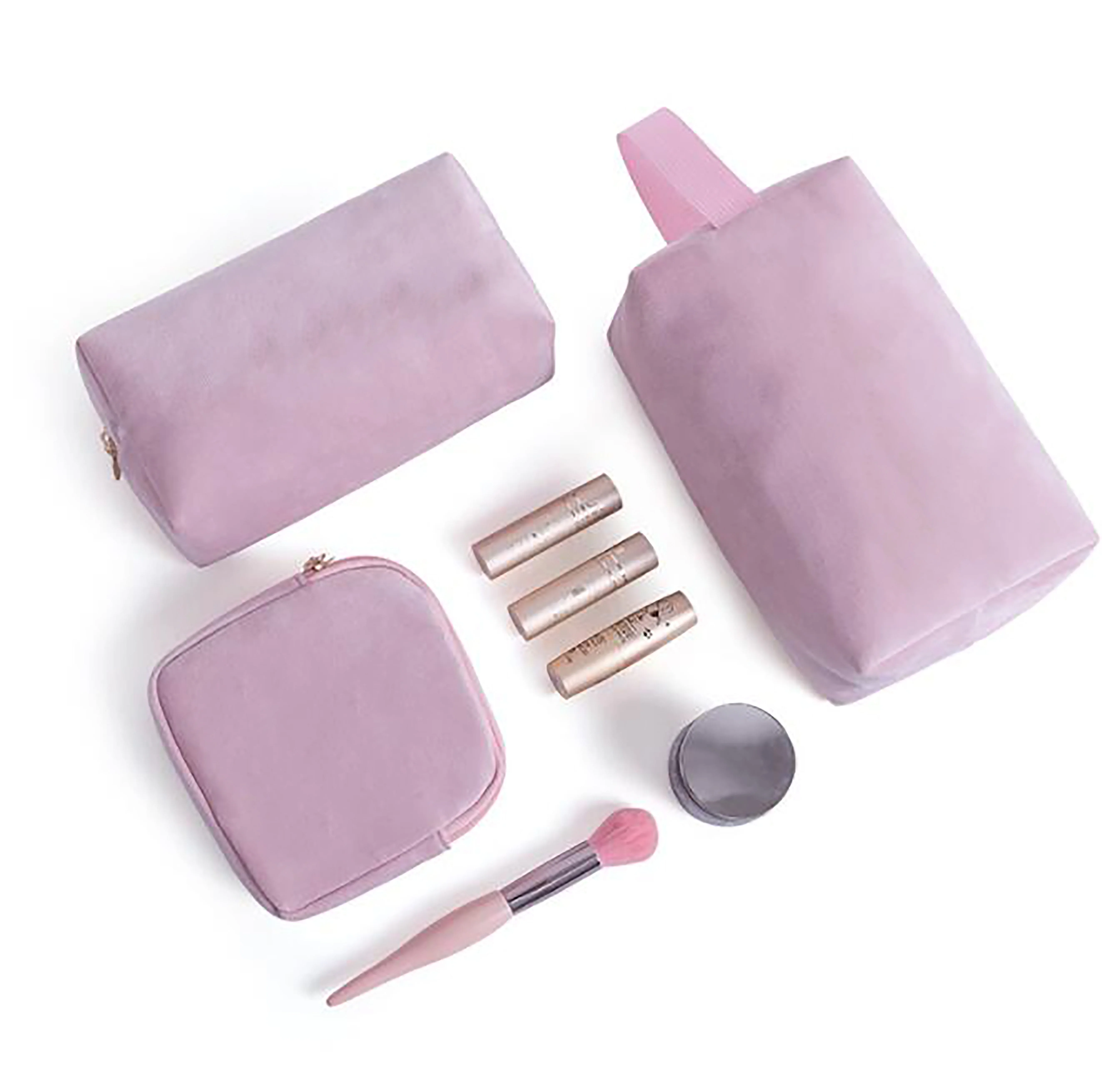 

Velvet Cosmetic Bag Small Travel Makeup Pouch
