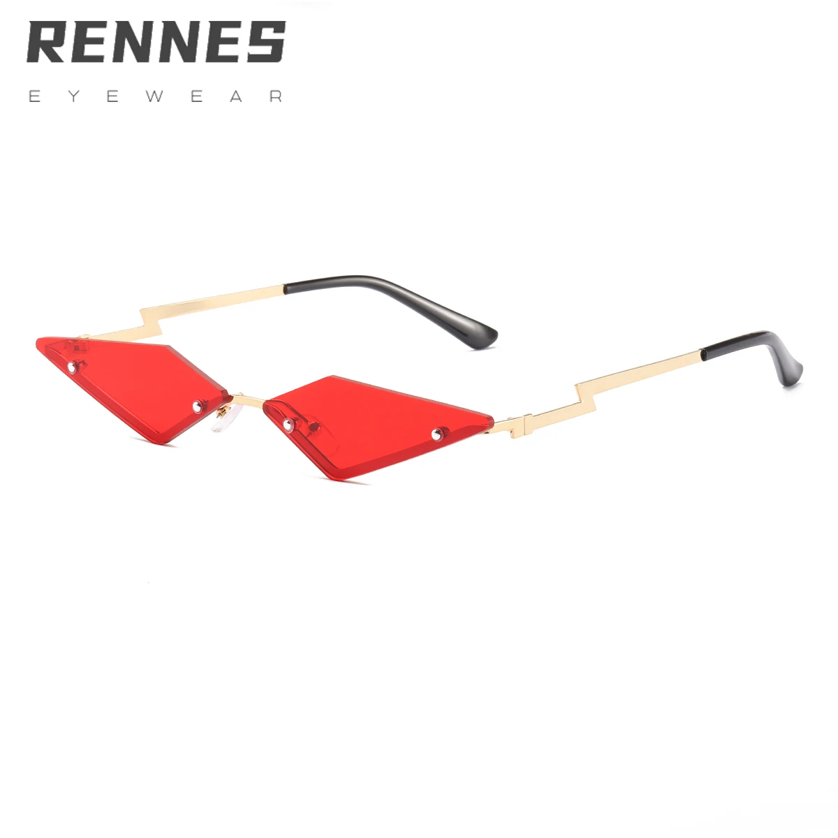 

RENNES Rectangle rimless sunglasses fashion Diamond shape sunglasses lens for party women and men