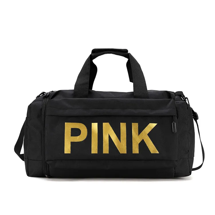 

Good Price Travel Duffle Bag Shoulder Duffel Female Teenager Exercise Bags, White/pink/rose/black