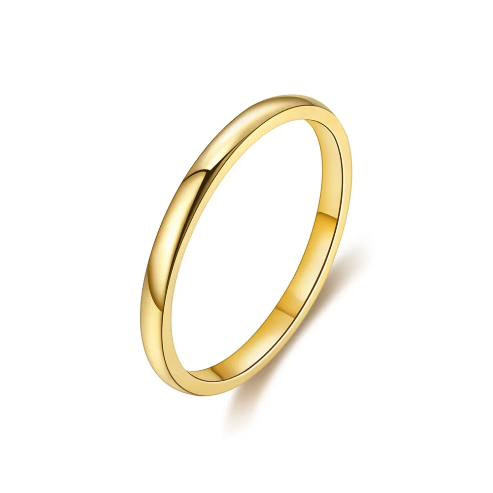 

Gold Plated Stainless Steel Simple Style Ring Index Finger Ring Wedding Jewelry for Men Women