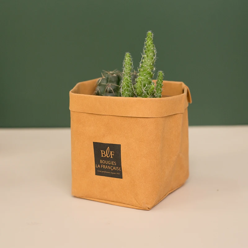 

Decorative Fabric Flower Pot Covers with Waterproof Plastic Liner, Customized