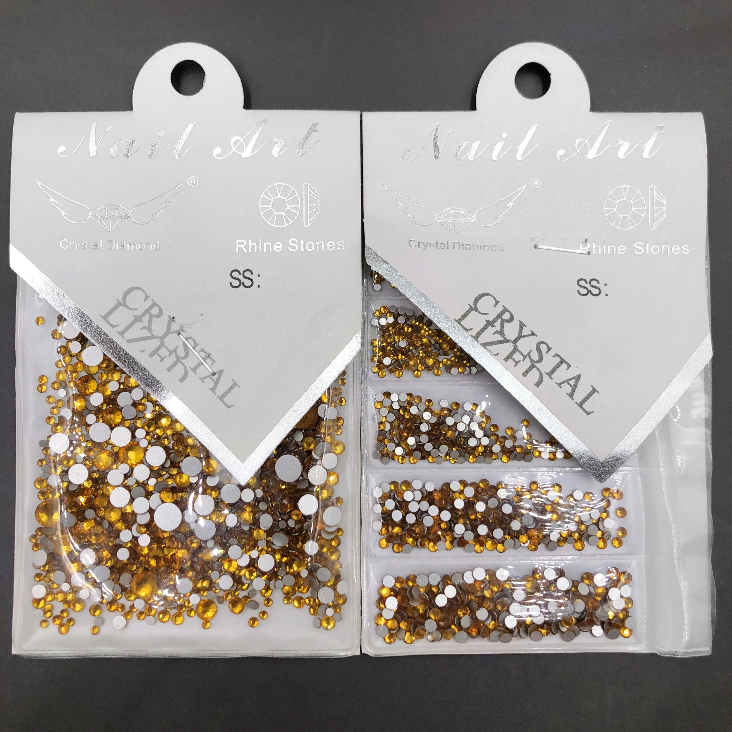 

C&Y Yellow Topaz Colorful Non Hotfix Flatback Round Glass Stone Mix Size Rhinestone