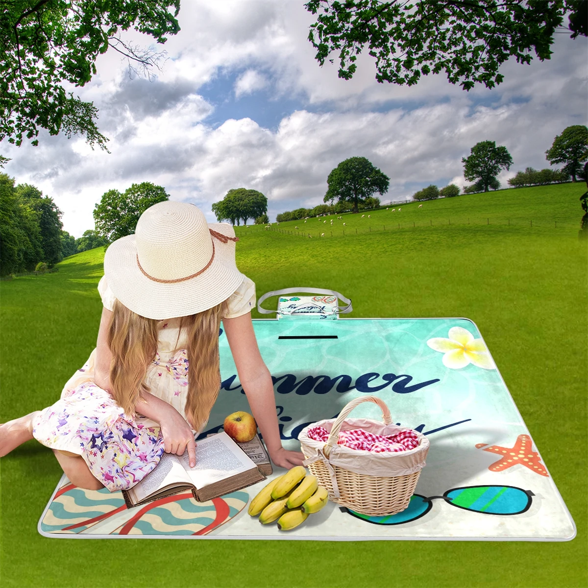 

Camping mat Custom printed beach picnic blanket Waterproof lightweight Foldable picnic blanket