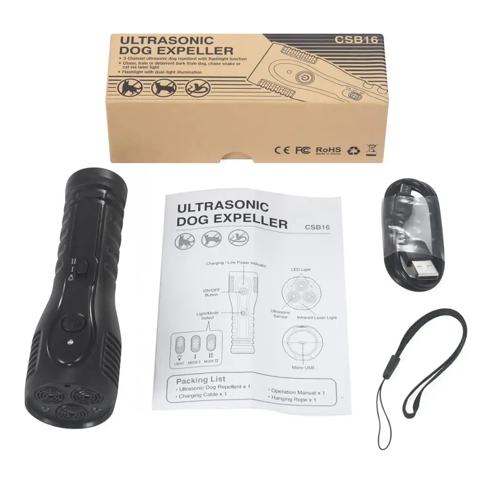
Handheld Ultrasonic Dog Repellent 