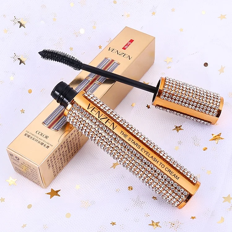 

hot sale product VENZEN elastic stretch eyelashes show big eyes charm slim curling black waterproof mascara