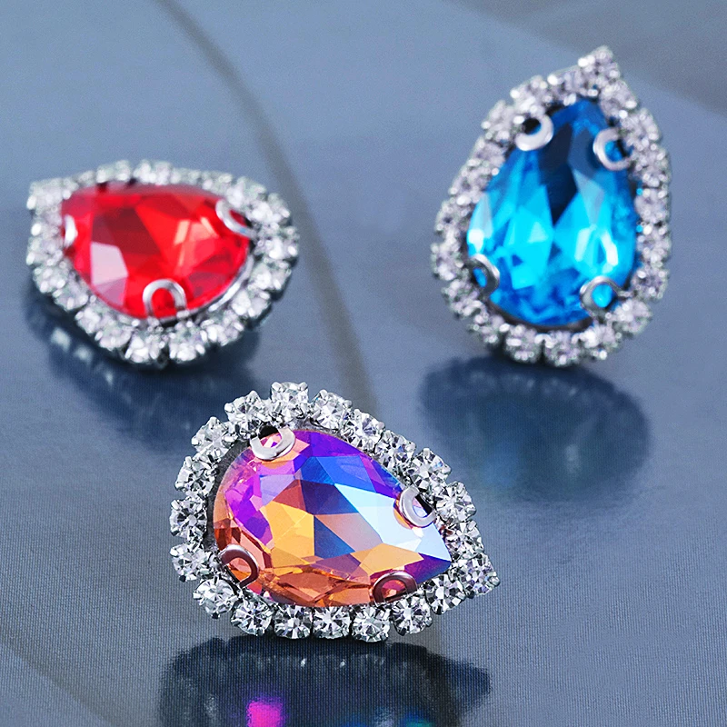 

Hot Selling Crystal rhinestones Drop Claw Drill Rhinestones With Crystal Buckle For Jewelry