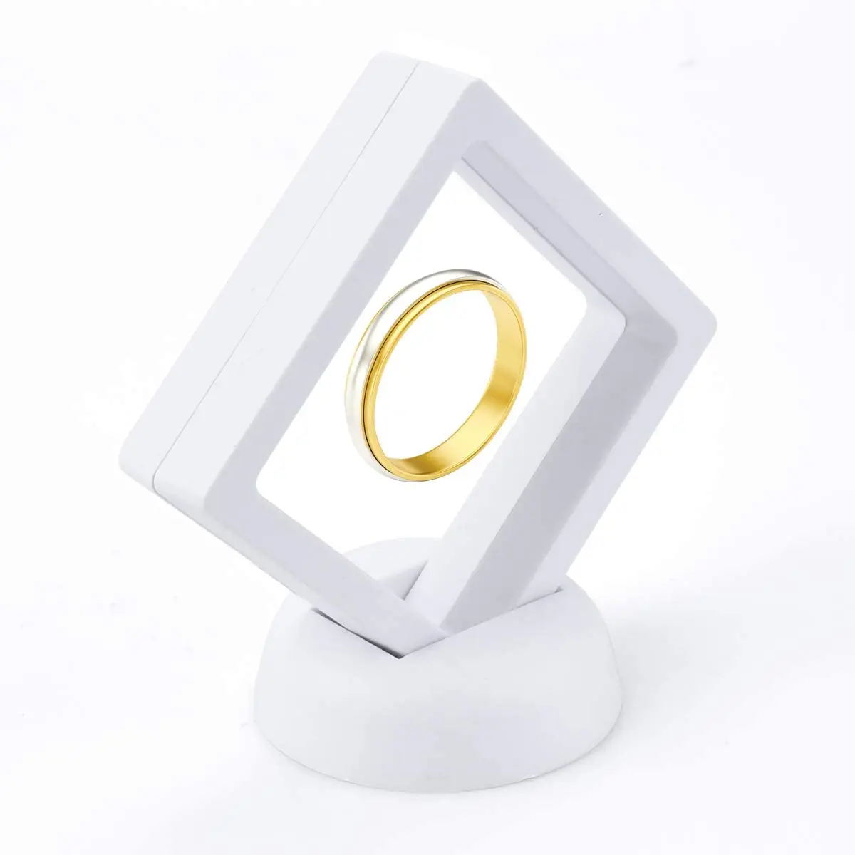 

2021 Display Box Anti-Oxidation Transparent Box Holder Bracelet Ring Necklace Container PE Thin Film Suspension 3D Floating