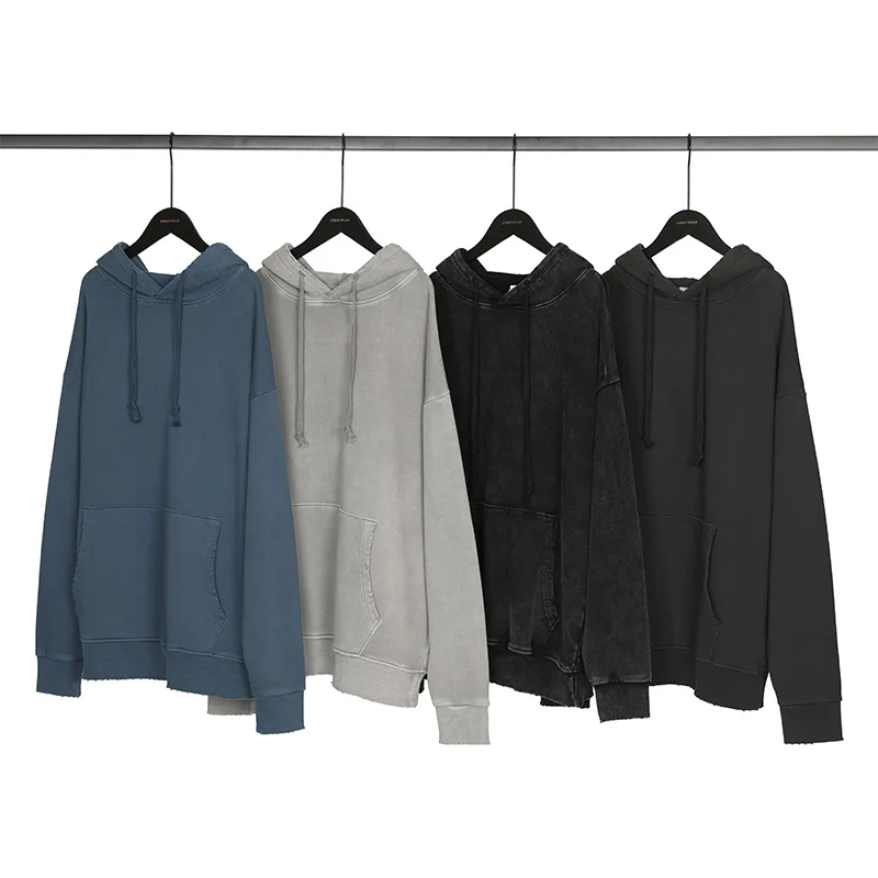 

high quality 100%cotton frech terry plain oversized hoodie wash hoodie