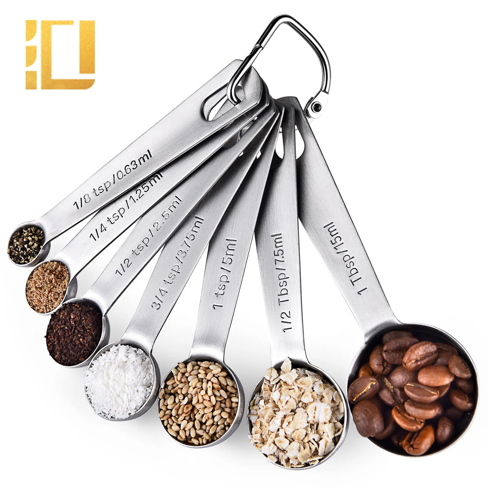 

Food Grade Measuring Spoons And Knife Stainless Steel Tea Coffee Chef 6/7Pcs Measuring Spoons Set, Silver