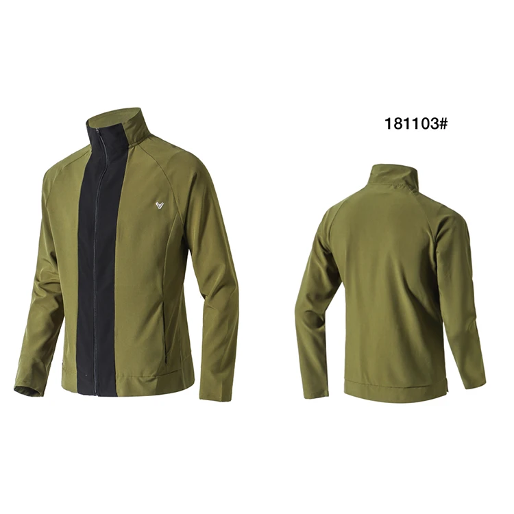 

Woven Mens High Quality 100% Polyester Zipper casual Sport Windproof Jacket, Custom color