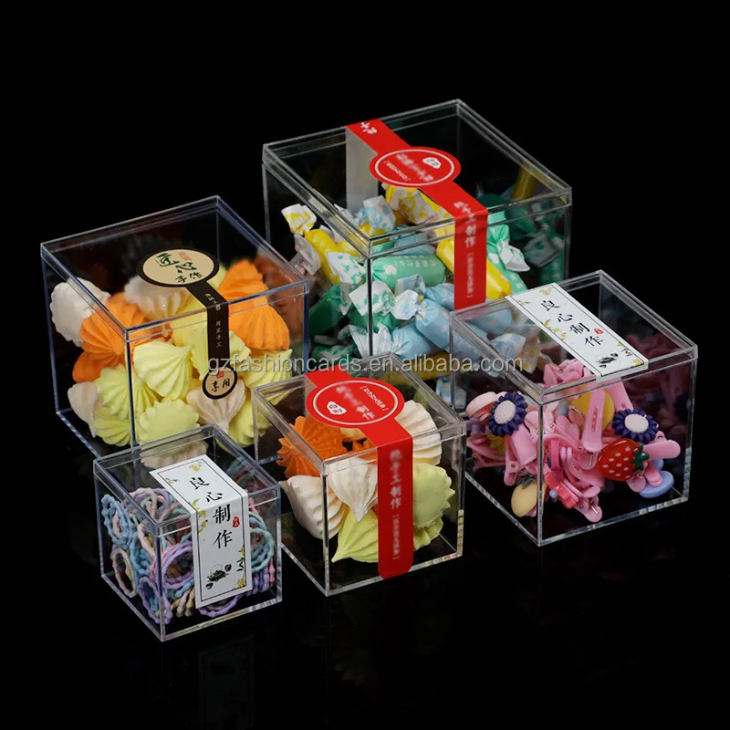 

Wholesale Simple Transparent Plastic Wedding Gift Packing Box Candy Boxes Chocolate Box for Guest