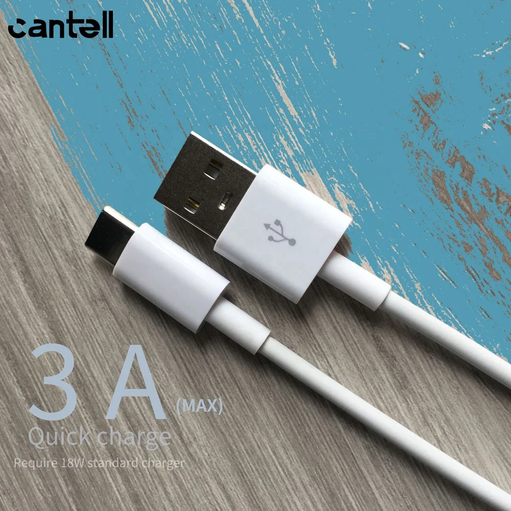 

cantell 3a usb type c fast charging cable android data cable usb c charging cable, White