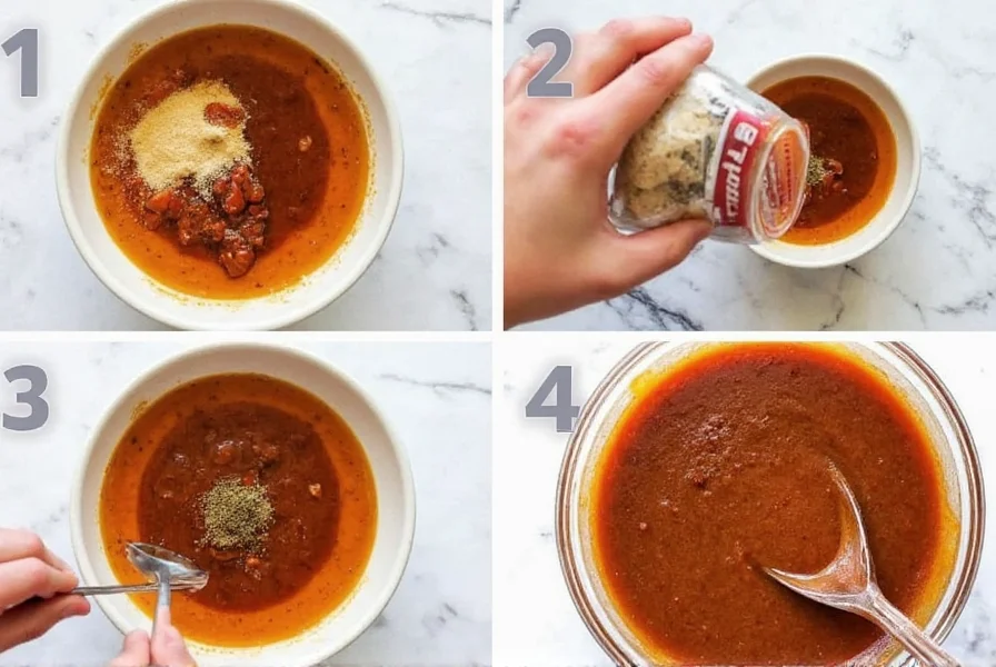 Step-by-step preparation of homemade adobo sauce alternative using common pantry ingredients