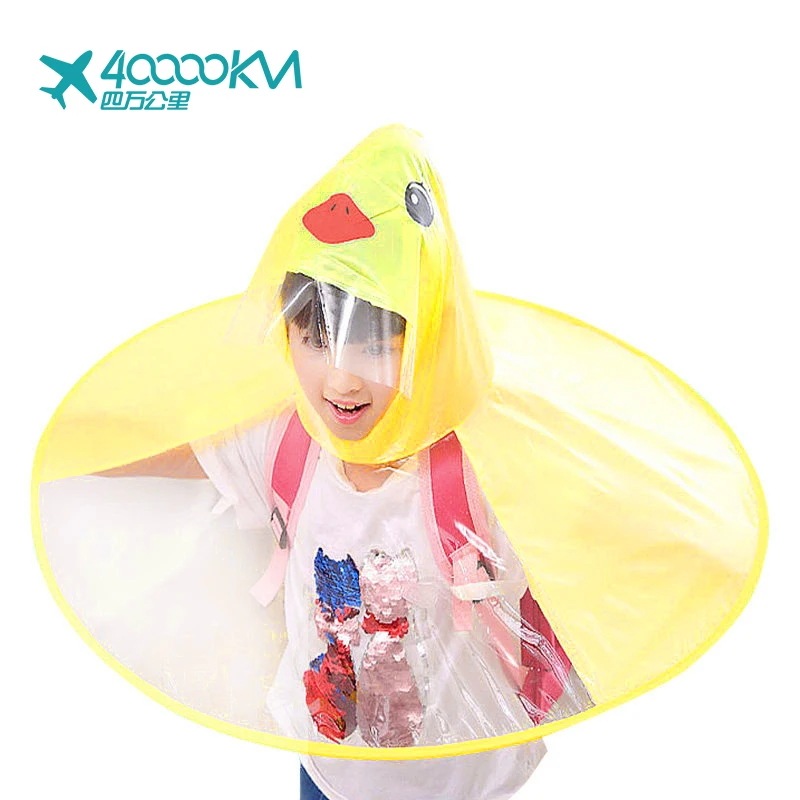 

H828 Cute Children Baby Kids Use Big Raincape cartoon Printing Playful Funny Outdoor Umbrella Raincoat for Kids