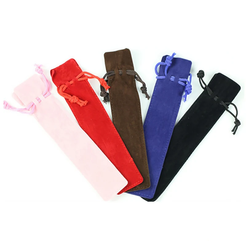 Ready To Ship Custom Wholesale Velvet Pouch Pen Bag Canvas Sleeve