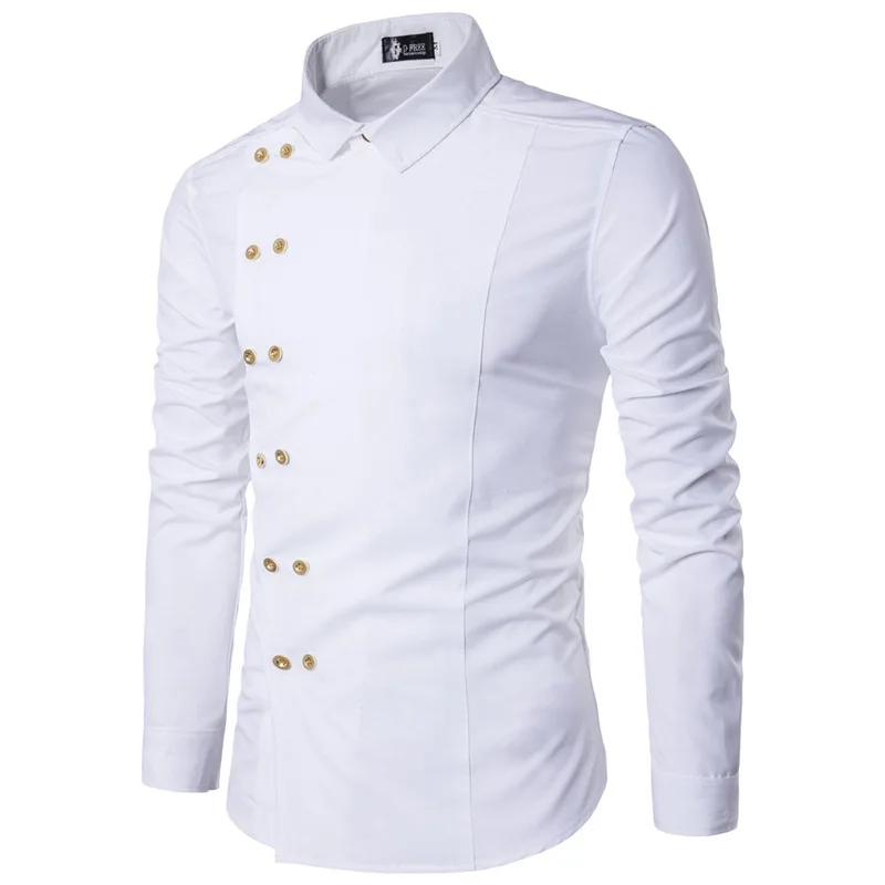 

Casual Mens Shirts Long Sleeve 100%cotton Comfortable Breathable Double Breasted Dress Shirts