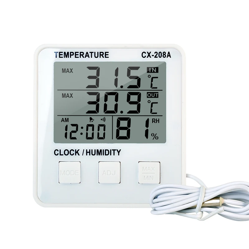Cx208a Electronic Lcd Indoor Outdoor Temperature Thermohygrometer