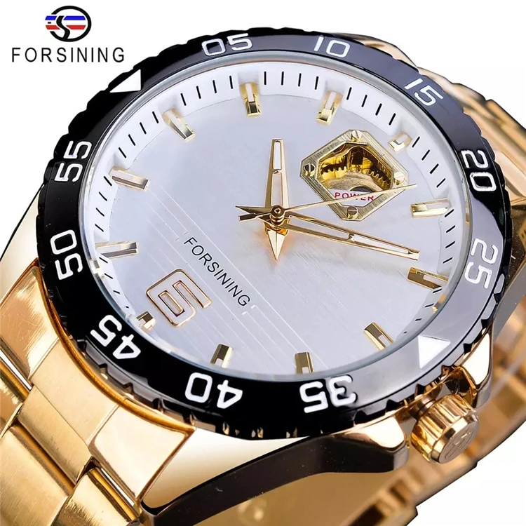 

New Arrival Forsining Golden Automatic Mechanical Mens Watch Stainless Steel Luminous Top Brand Luxury Fashion Reloj Hombre