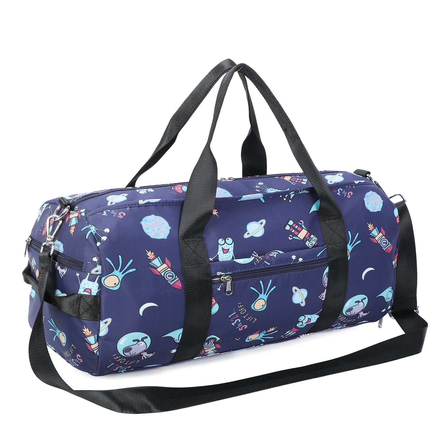 

Cute Blue Color Kids Overnight Duffel Bag Carry on Tote Bag