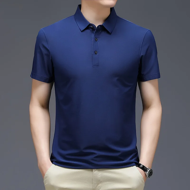 

Men's short sleeve T-shirt 2021 summer new solid collar thin casual loose embroidery men's Polo