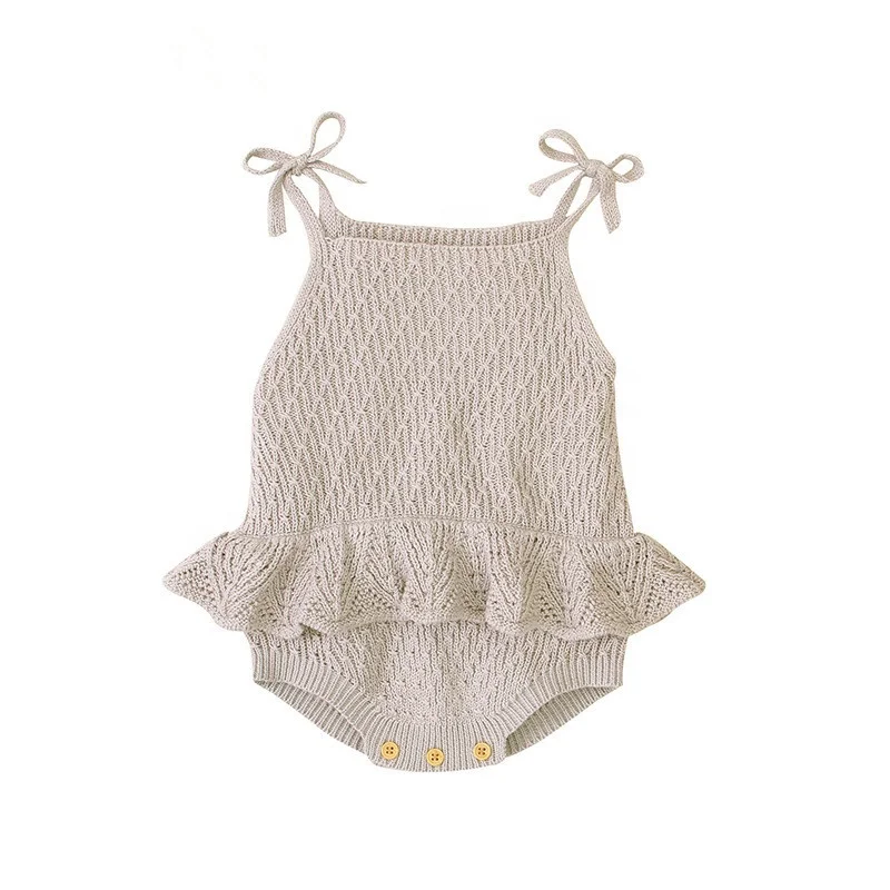 

2021 New Baby Girl Romper Toddler Knitted Jumpsuit Sleeveless Sunsuit, Picture