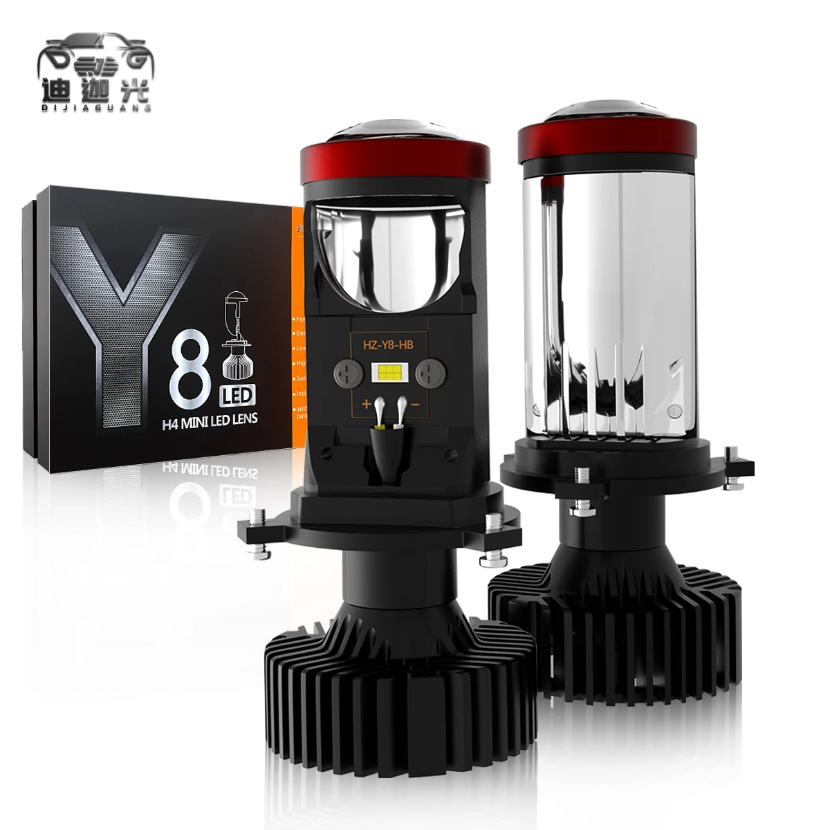 

Wholesale Y8 Mini Projector Lens 90W 18000Lm Canbus led bulbs High/Low Beam car Luces led Motorcycle light h4 Headlight